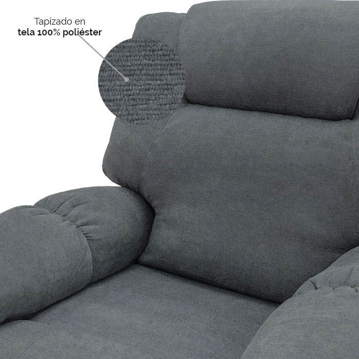 Sillon Reclinable Tela Gris Oxford Faret | Reclinables | salas